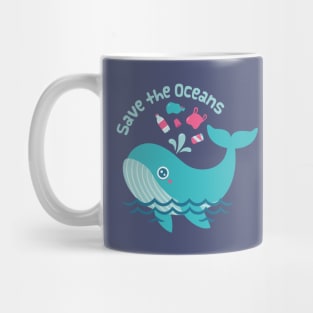 Save The Oceans, Whale Spouts Garbage From Sea Mug